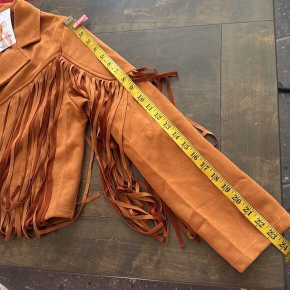 PRETTYGARDEN Fringe Faux Suede Leather Jackets Tassel Motorcycle Cropped Coat - Picture 13 of 15